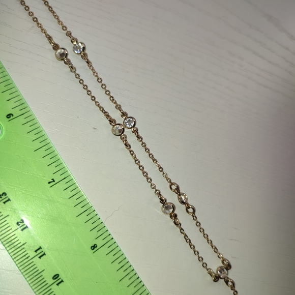 Vintage Gold Necklace with Crystal Accents - Picture 4 of 6